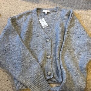 Aritzia Light Gray Cardigan Sweater
